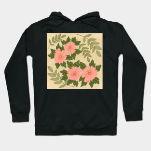 Pink hollyhocks in the shade Hoodie